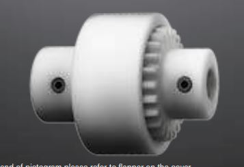 BOWEX coupling JUNIOR. 19 14/14mm KU+PR Hammaskykin 2 osaa
