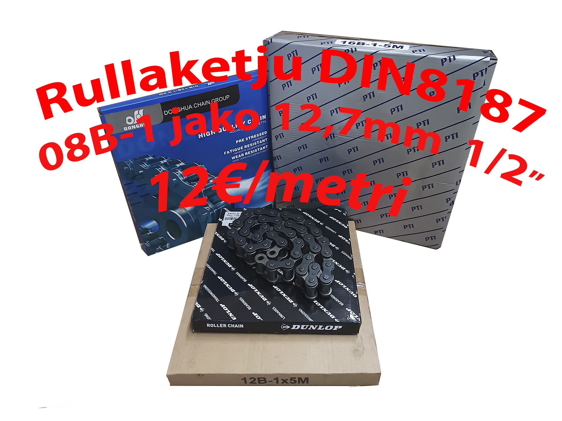 Rullaketju 1/2" DIN 8187 5M RULLA (08B-1) (12,70mm. 41)